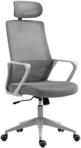 2E Office Chair OC120, fabric, fixed armrests, headrest, gray