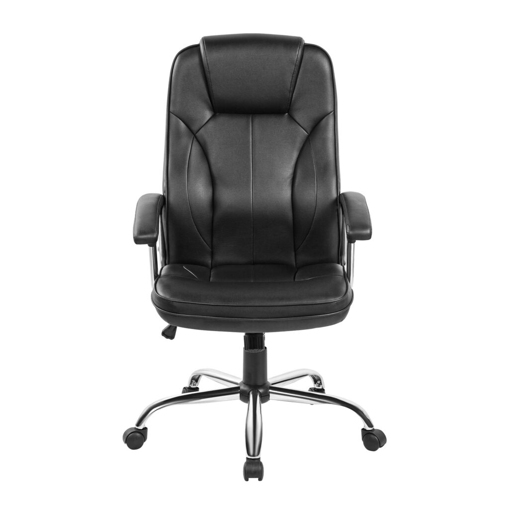 2E Office Chair OC135, PU leather, fixed armrests, black