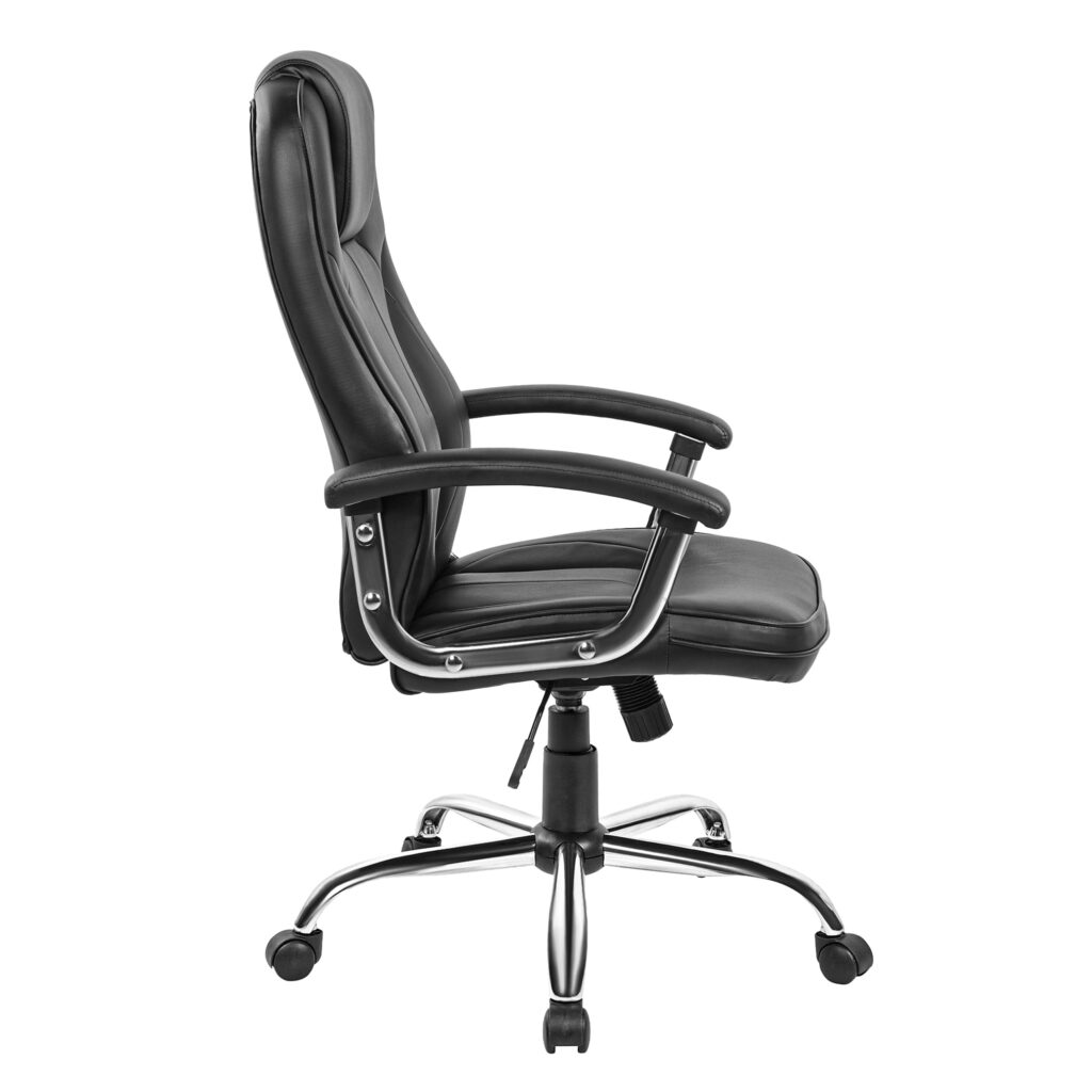 2E Office Chair OC135, PU leather, fixed armrests, black