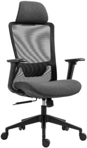 2E Office Chair OC150, fabric, 4D armrests, headrest, black