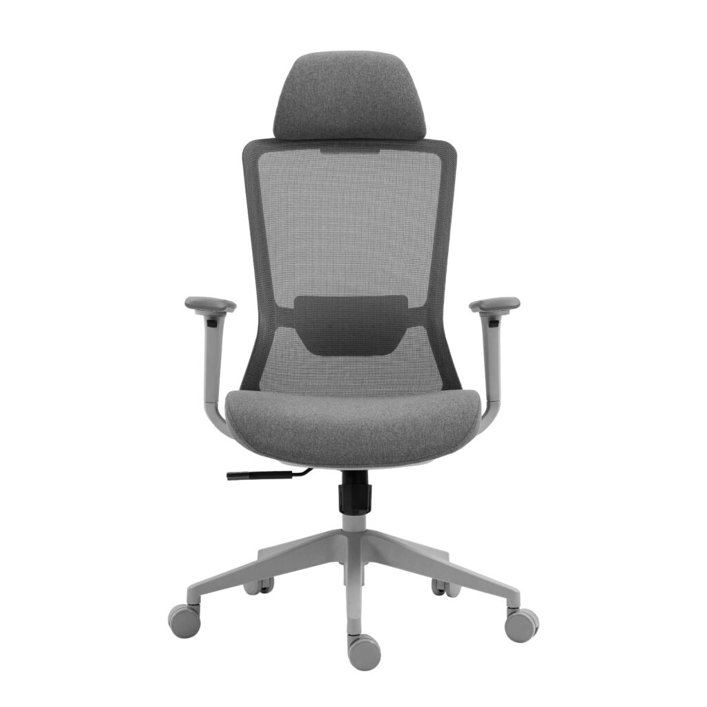 Кресло 2E OFFICE OC150, ткань, 4D-подлокотники, подголовник, серый