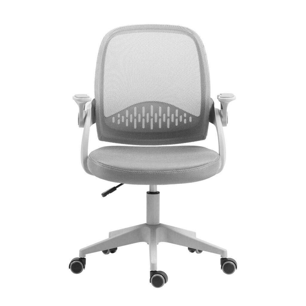2E Office Chair OC100, fabric, flip-up armrests, light gray
