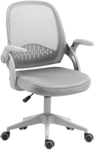 2E Office Chair OC100, fabric, flip-up armrests, light gray