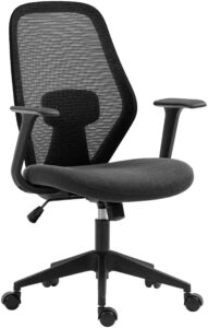 2E Office Chair OC110, fabric, fixed armrests, black