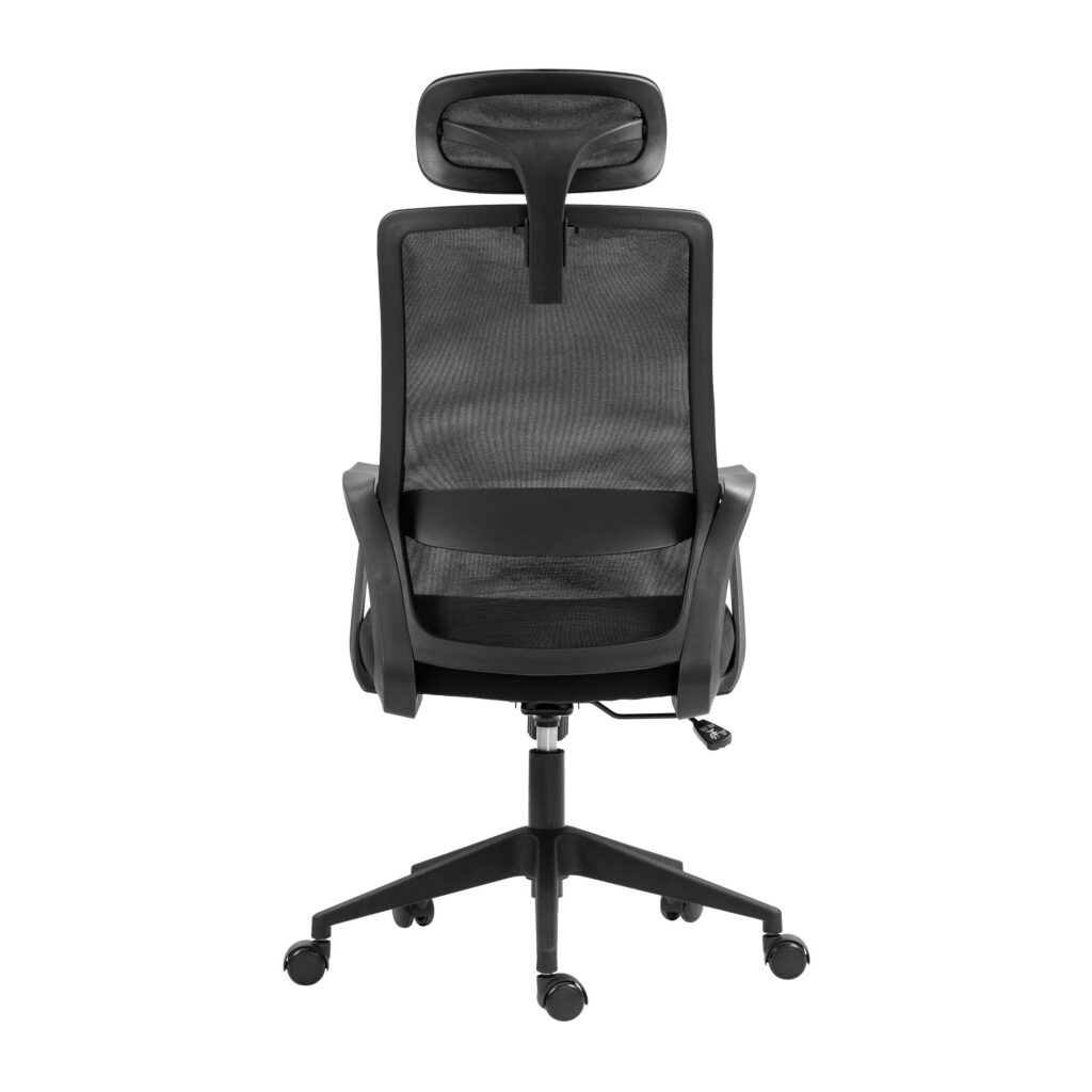 2E Office Chair OC120, fabric, fixed armrests, headrest, black