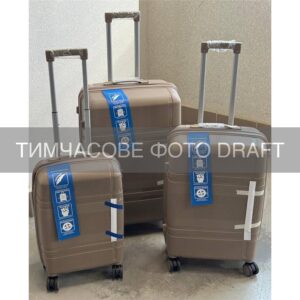 2E Suitcase set 3in1, M6939, polypropylene, (L+M+S), lock (not TSA), 4 wheels, khaki