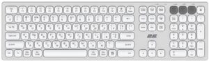 Клавиатура ножничная 2E KS270 105key, WL/BT, EN/UK/RU, серебристо-белый