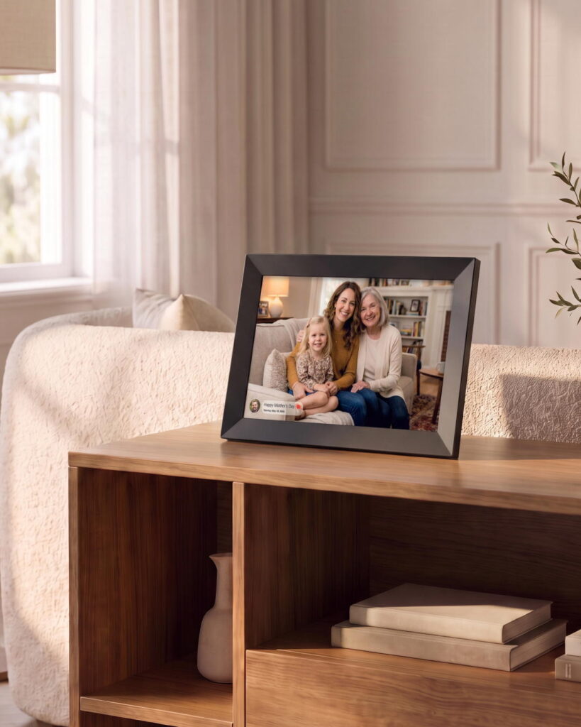 2E DPF10 10″ Digital Photo Frame, IPS, FHD, 1GB, 32GB, 2x1W Speakers, Frameo SW, Touchscreen, Black