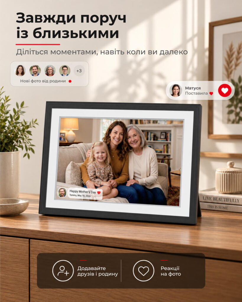 2E DPF10-PBK 10.1″ Digital Photo Frame, IPS, 800?1280, 1GB, 32GB, 2?1W Speakers, Frameo SW, Touchscreen, WiFi, White
