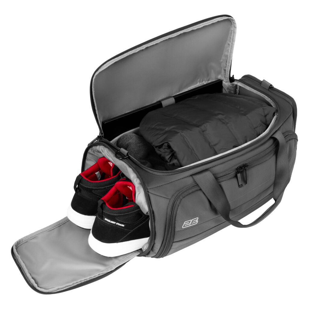 2E travel bag with laptop compart. 17″ Axis, polyester, 26L, grey