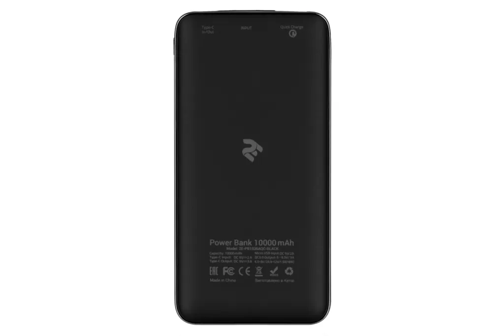 Power Bank 2E 10000 mAh Black Quick Charge