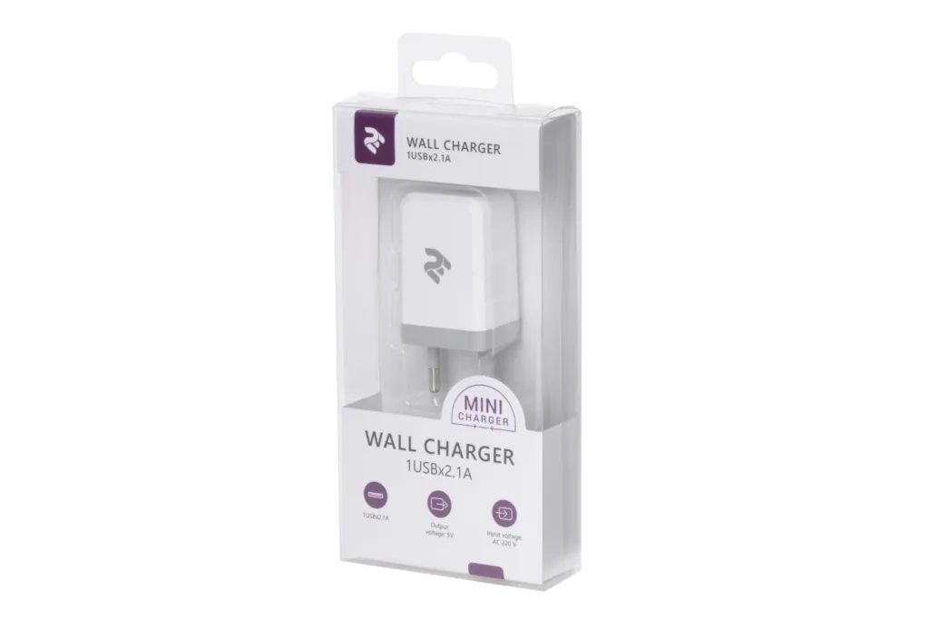 2E Мережевий ЗП USB Wall Charger USB:DC5V/1A, white