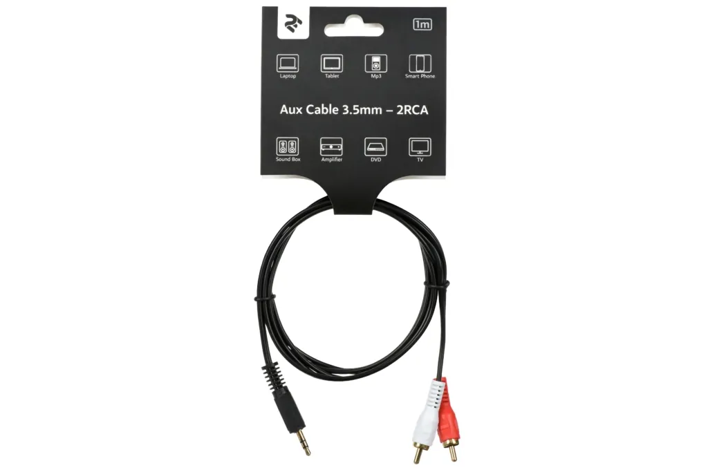 Кабель 2E Aux Cable 3.5mm – 2RCA 1m