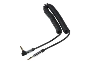Кабель 2E аудио (jack 3.5мм-M/jack 3.5мм-M) right angel, Coiled 1.8м Black
