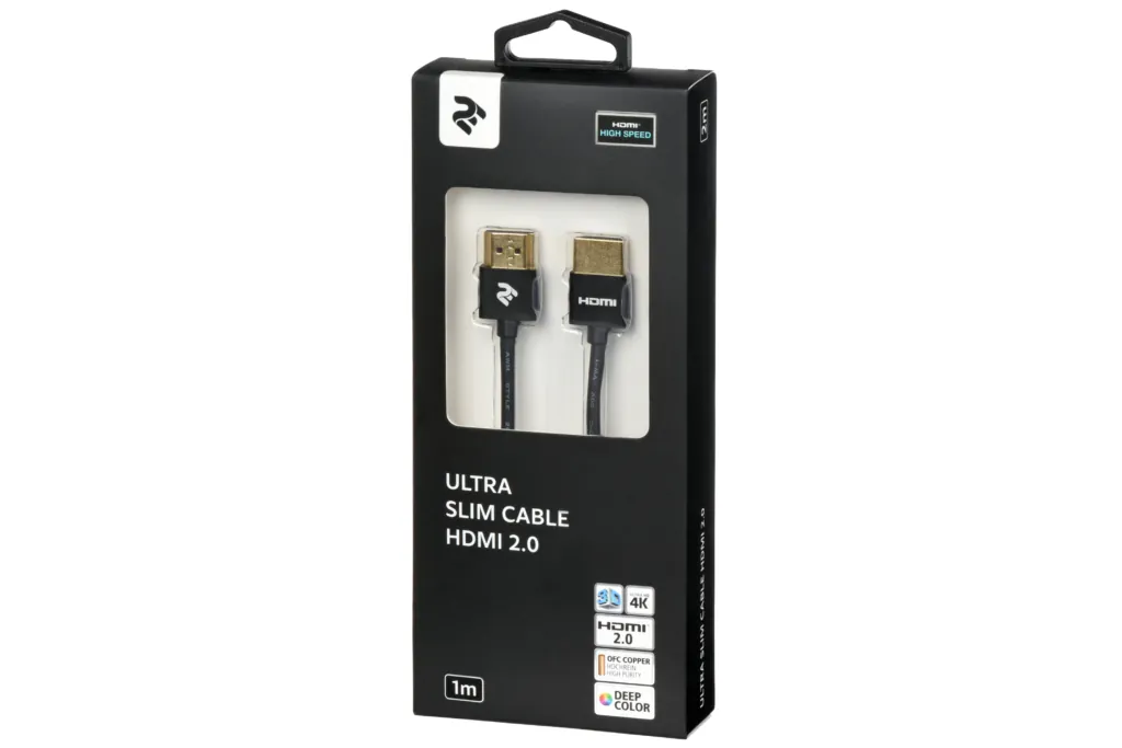 Кабель 2Е HDMI 2.0 Gen 2 Ultra Slim Cable Black 1m