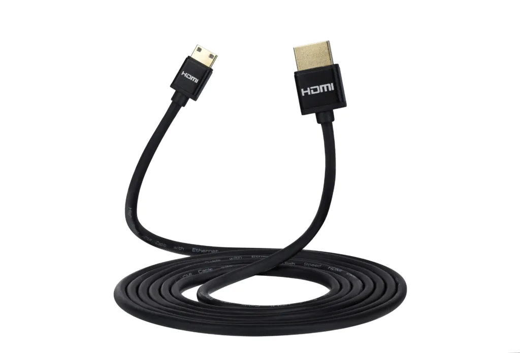 Кабель 2Е Ultra Slim HDMI 1.4 (AM/miniAM) High Speed, Alumium Black 2m