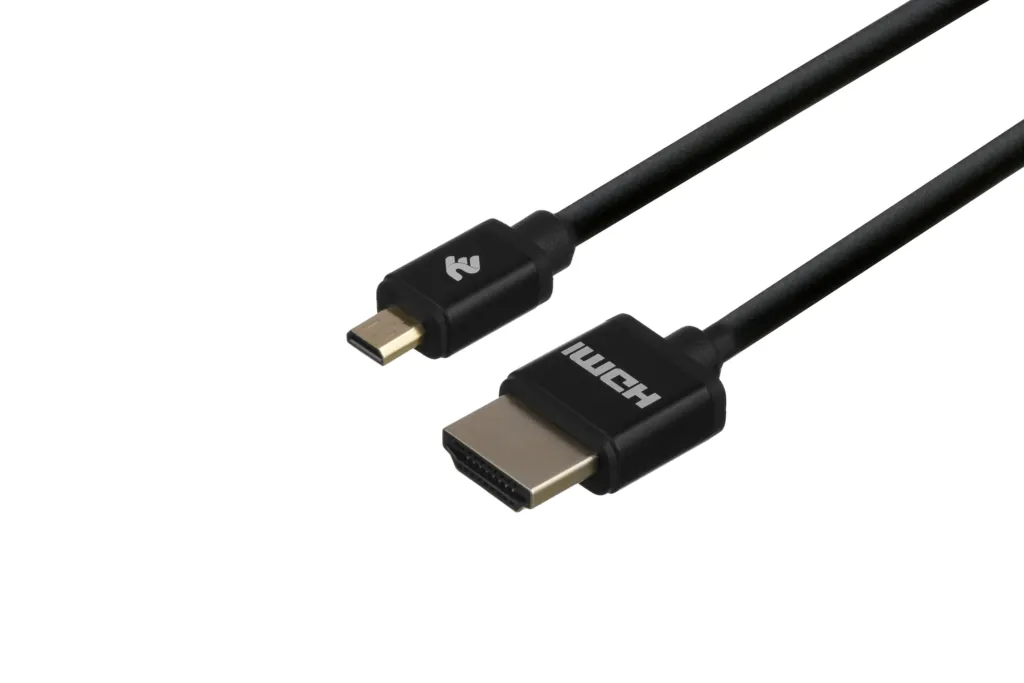 Cable 2Е Ultra Slim HDMI 1.4 (AM/microAM) High Speed, Alumium Black 2m