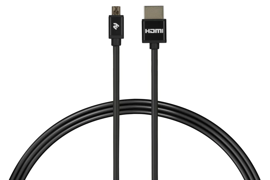 Cable 2Е Ultra Slim HDMI 1.4 (AM/microAM) High Speed, Alumium Black 2m