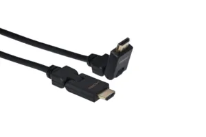 Кабель 2Е Ultra Slim HDMI 1.4 (AM/AM) 180 degree, High Speed, Alumium Black 2m