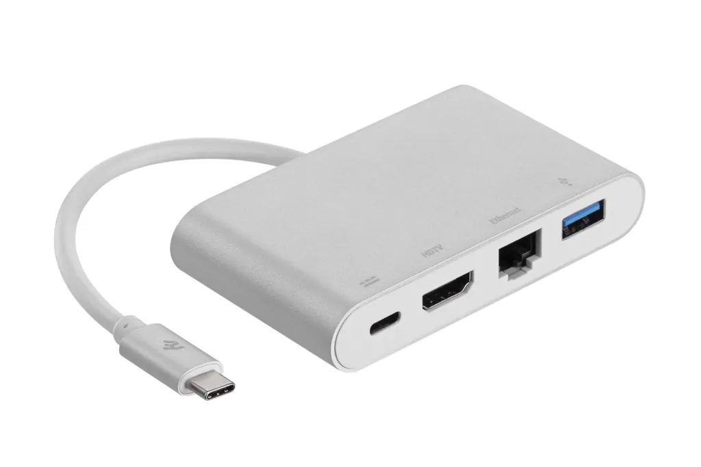 Adapter 2E Type C to USB 3.0 Female+Gigabit+HDMI Female+USB Type C Female, 0.15m