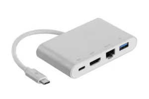 Adapter 2E Type C to USB 3.0 Female+Gigabit+HDMI Female+USB Type C Female, 0.15m