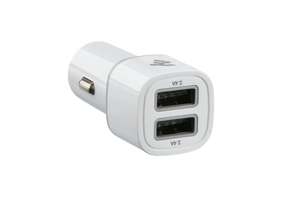 Автомобільний ЗП 2E Dual USB Car Charger 2.4Ax2.4A White