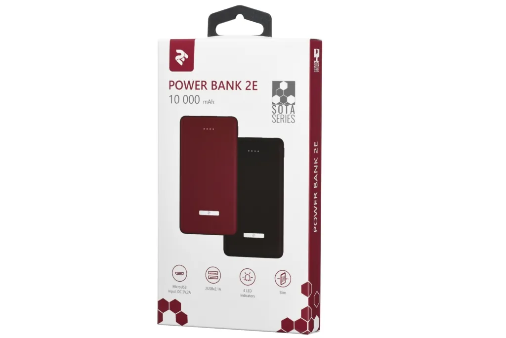 Power Bank 2Е SOTA series Slim 10000 мАг Black