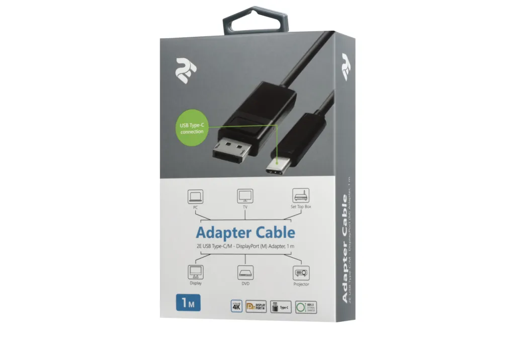 Кабель 2Е Type-C to DisplayPort (AM/AM), 1 м