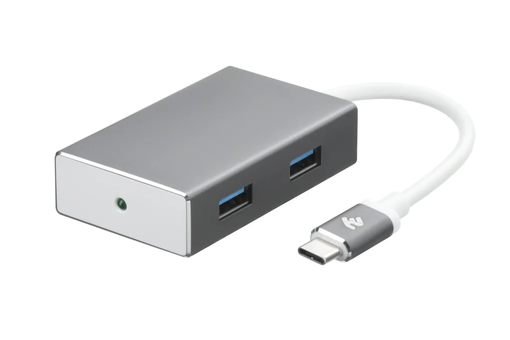Адаптер 2Е Type-C to 4xUSB3.0, Hub Aluminum, 0.20 м