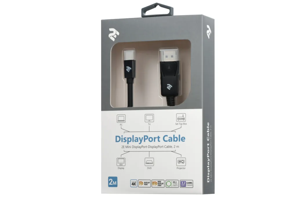 Кабель 2Е Mini DisplayPort to DisplayPort, (AM/AM), 2 м