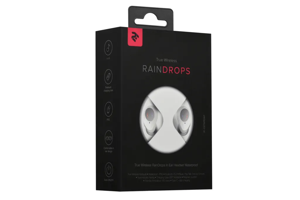 Earbuds 2E RainDrops True Wireless, White