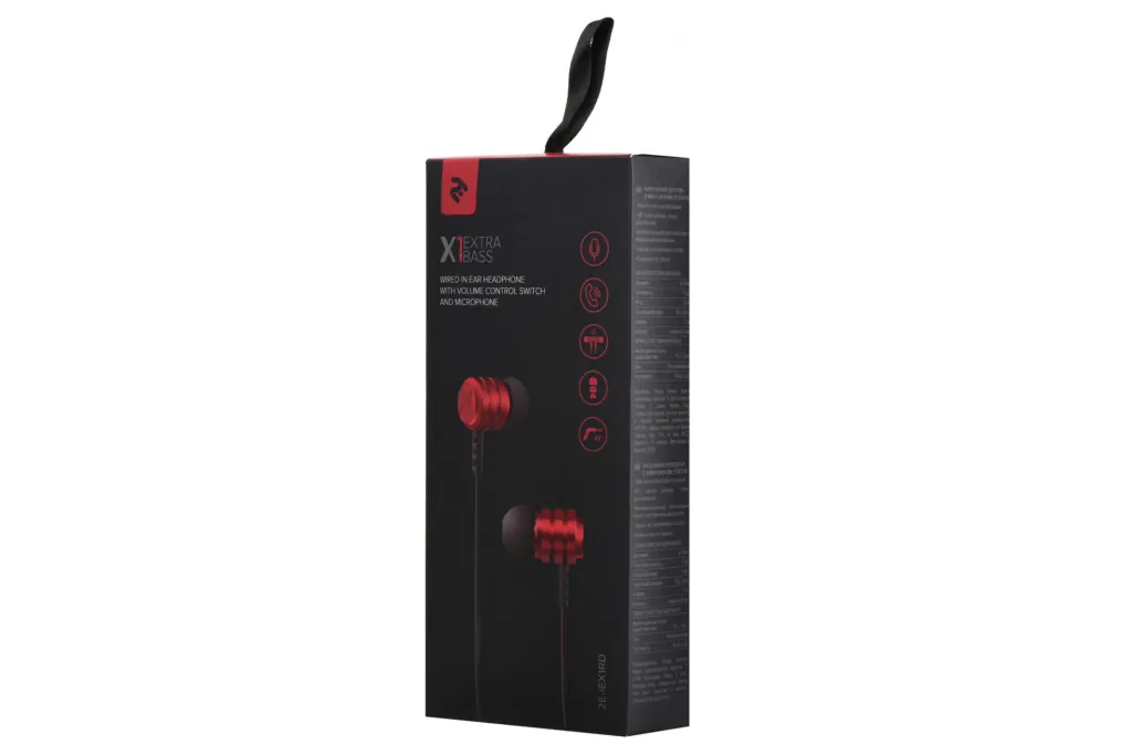 Навушники 2E X1 Extra Bass, Red