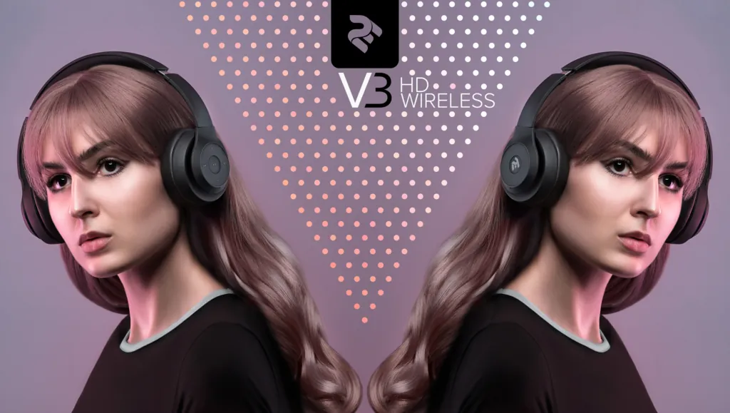 Headphones 2E V3 HD Wireless, Black