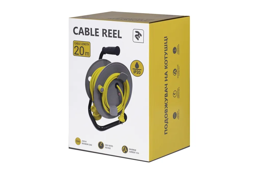 Extension Cord Reel 2E with 1 Plug, ІР20, 2GX1.0mm, 20 m