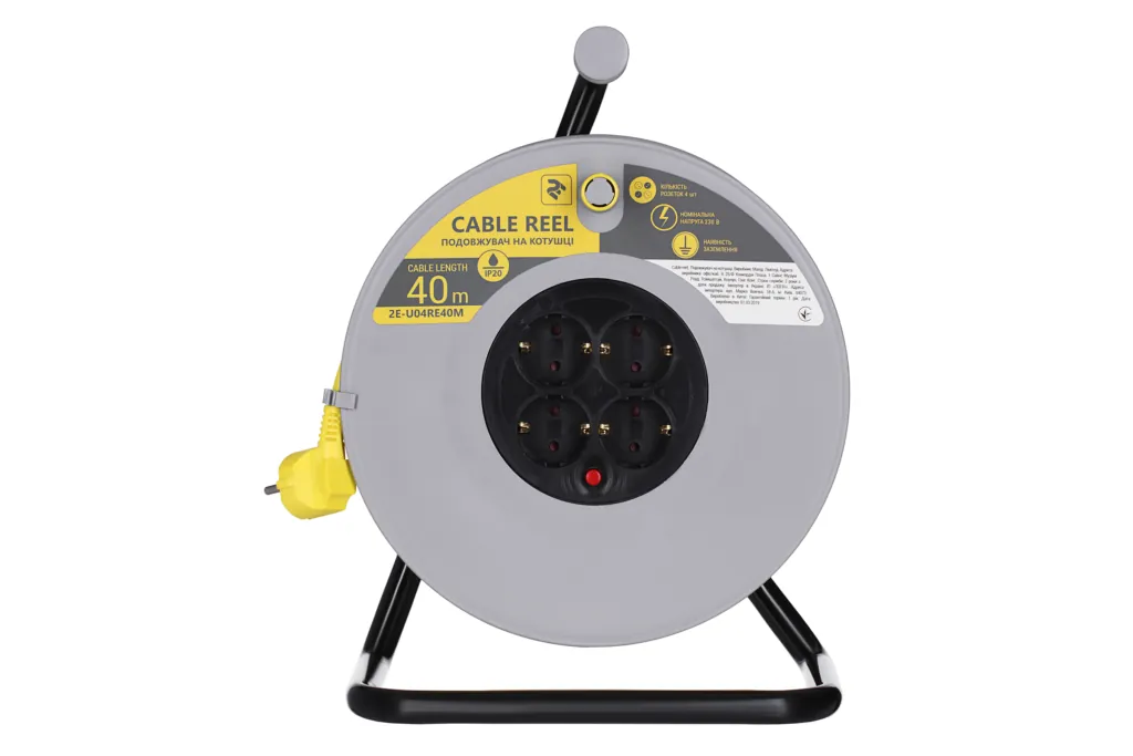 Extension Cord Reel 2E with 4XSchuko Plug, IP20, 3Gx1.5mm, 40 m