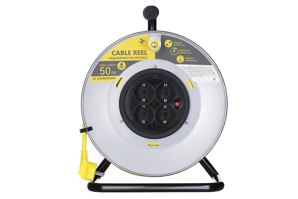 Extension Cord Reel 2E with 4XSchuko Plug, IP20, 3Gx1.5mm, 50 m