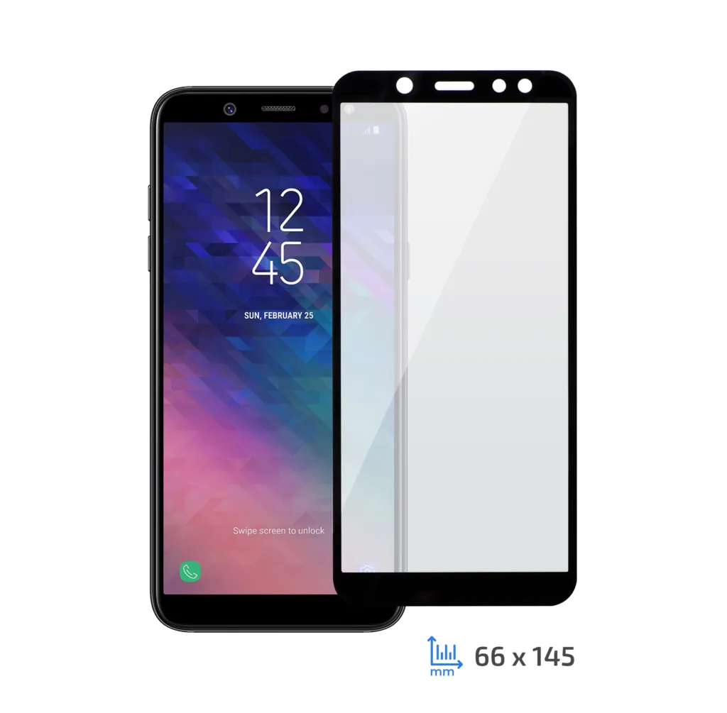 Protective Glass 2E Samsung Galaxy A6, 2.5D black border FG