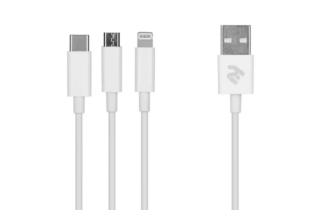 Кабель 2E USB 3 in 1 Micro/Lightning/Type C