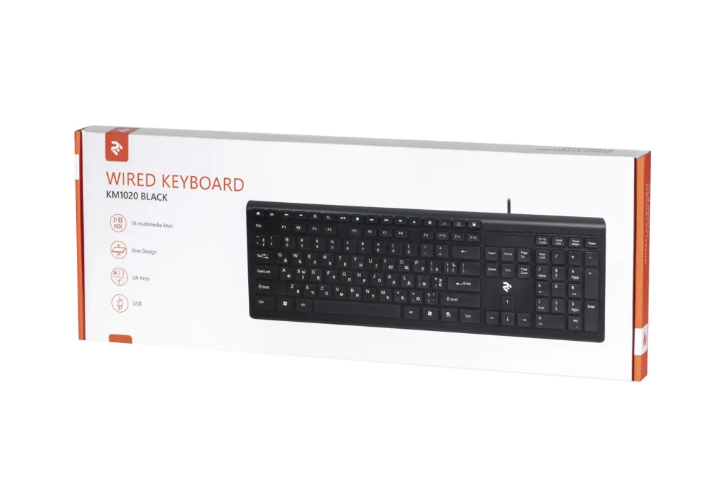 Keyboard 2E KM1020 Slim Black