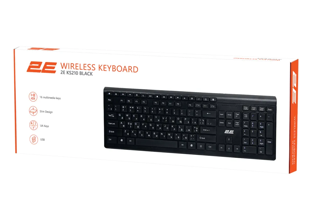 2E Keyboard KS210 Slim WL Black