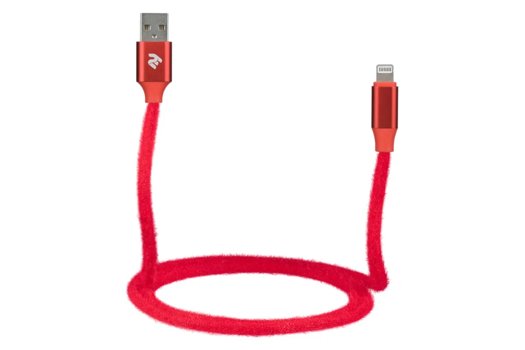 Кабель 2E Fur USB 2.0 to Lightning Cable, 1м, Red