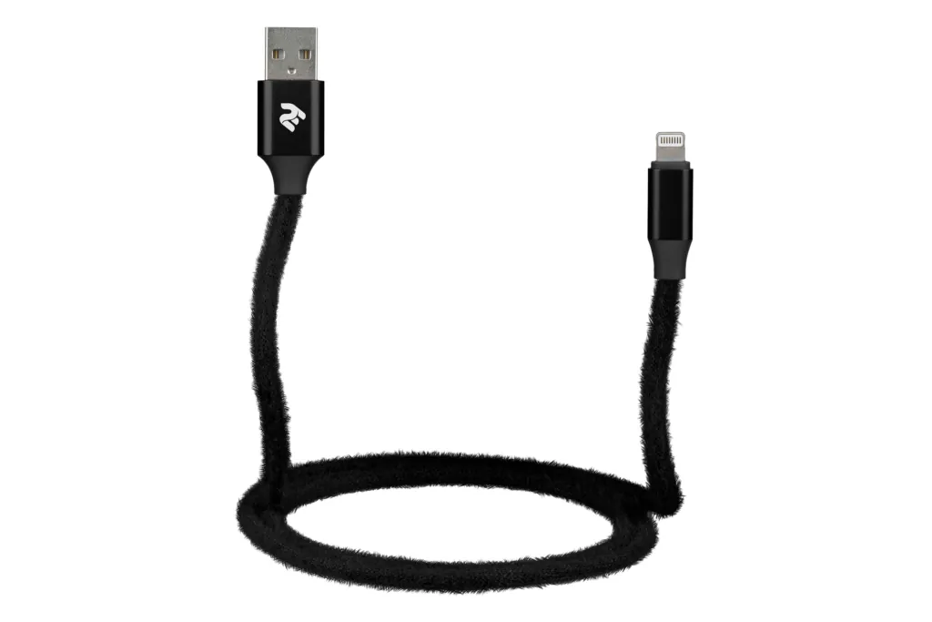 Кабель 2E Fur USB 2.0 to Lightning Cable, 1м, Black