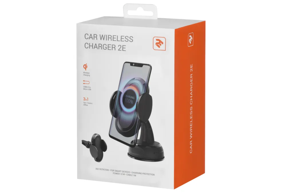 Беспроводное автомобильное зарядное устройство 3in1 2E Car Windsheild/Airvent Wireless Charger
