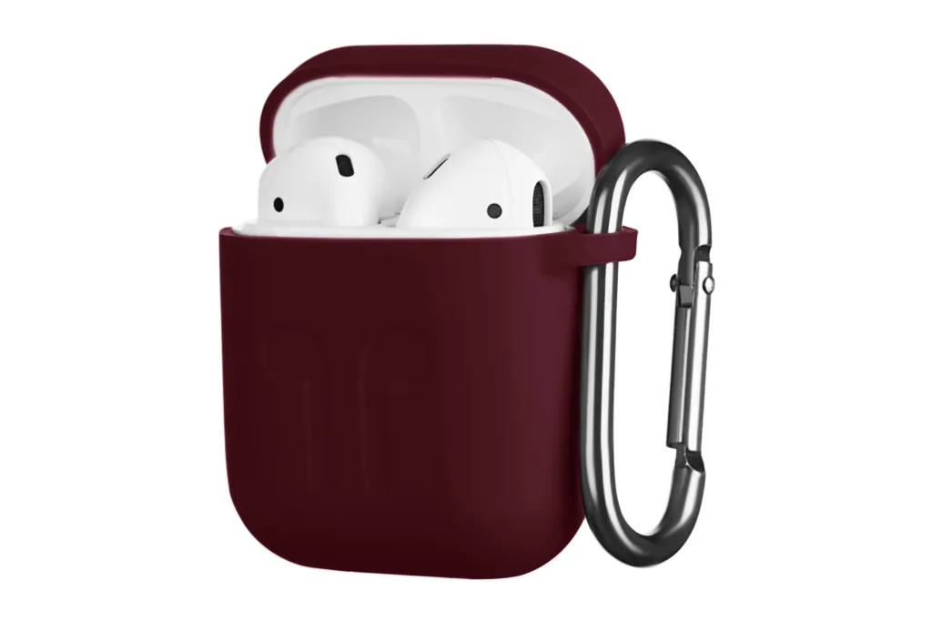2E earphone case for Apple AirPods, Pure Color Silicone Imprint (1.5mm), Marsala