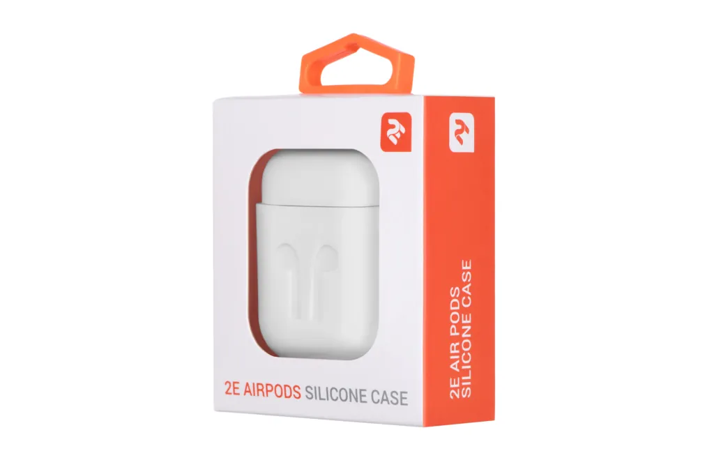 Чохол 2Е для Apple AirPods, Pure Color Silicone Imprint (1.5mm), White