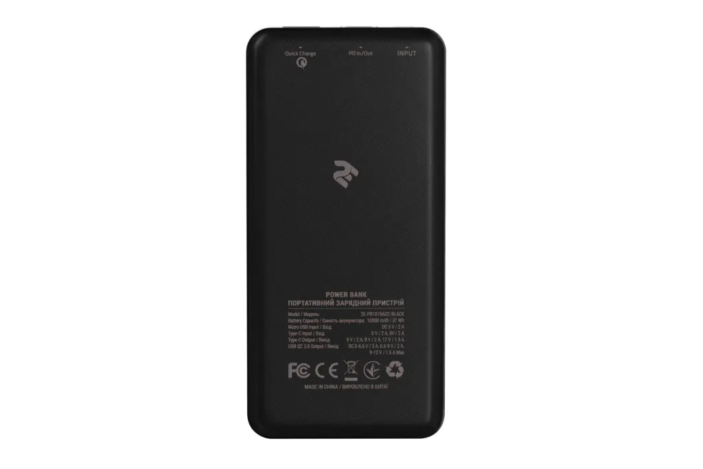 Power Bank 2E 10000 мАч PD Quick Charge Black