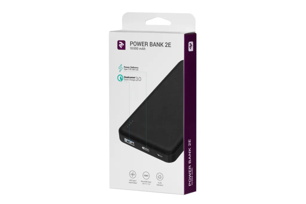 Power Bank 2E 10000 мАч PD Quick Charge Black