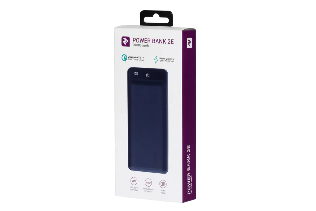 Power Bank 2E 20000 mAh PD Quick Charge Dark Blue