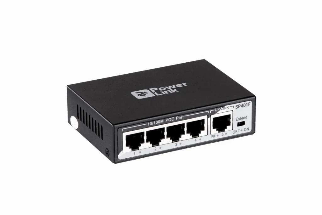 Switch 2E PowerLink SP401F 5xFE (4x FE PoE, 1xFE Uplink, 50W), unguided