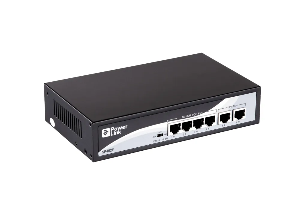 Коммутатор 2E PowerLink SP402F 6xFE (4x FE PoE, 2xFE Uplink, 65W), неуправляемый